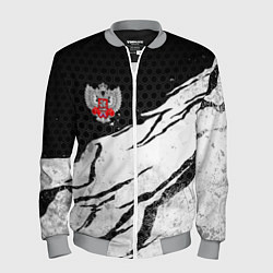 Бомбер мужской Федерация бокса России - белый затертый, цвет: 3D-меланж