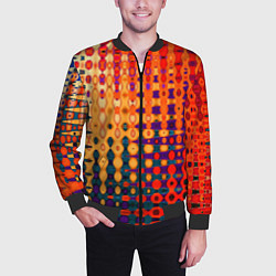 Бомбер мужской Красно-жёлтый абстракция, цвет: 3D-черный — фото 2