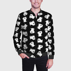 Бомбер мужской Annoying dog pattern - Undertale, цвет: 3D-черный — фото 2