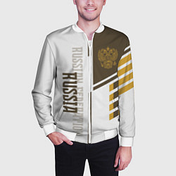 Бомбер мужской Герб России, цвет: 3D-белый — фото 2