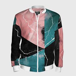 Бомбер мужской Абстракция звёдного неба и молнии, цвет: 3D-белый