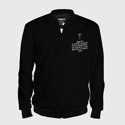 Бомбер мужской Не убоюся зла монохромный узор, цвет: 3D-черный