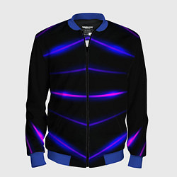 Бомбер мужской Color black neon stripes, цвет: 3D-синий