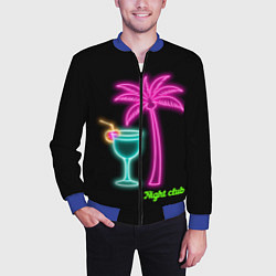 Бомбер мужской Night club, цвет: 3D-синий — фото 2