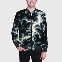 Бомбер мужской Чёрно-синий разряд абстракция, цвет: 3D-черный — фото 2