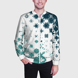 Бомбер мужской Узорчатые пятна по диагонали, цвет: 3D-белый — фото 2