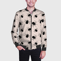 Бомбер мужской Паттерн с черными жуками, цвет: 3D-черный — фото 2