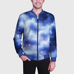 Бомбер мужской Сине-голубая волшебная дымка, цвет: 3D-синий — фото 2