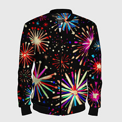 Бомбер мужской Абстракция с салютами, цвет: 3D-черный