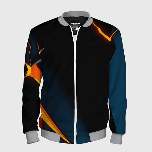 Мужской бомбер Glow orange neon / 3D-Меланж – фото 1