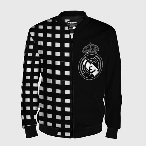 Мужской бомбер Real Madrid клетка / 3D-Черный – фото 1