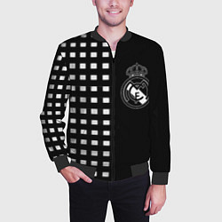 Бомбер мужской Real Madrid клетка, цвет: 3D-черный — фото 2