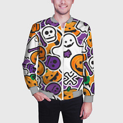 Бомбер мужской Улыбки хэллоуина, цвет: 3D-меланж — фото 2