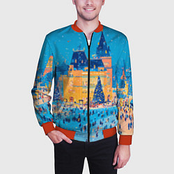 Бомбер мужской Московские новогодние каникулы, цвет: 3D-красный — фото 2