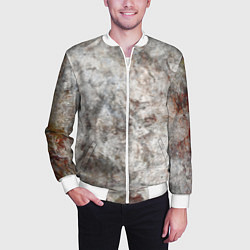 Бомбер мужской Абстракция - gray limestone, цвет: 3D-белый — фото 2