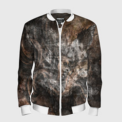 Бомбер мужской Абстракция - brown darkness, цвет: 3D-белый