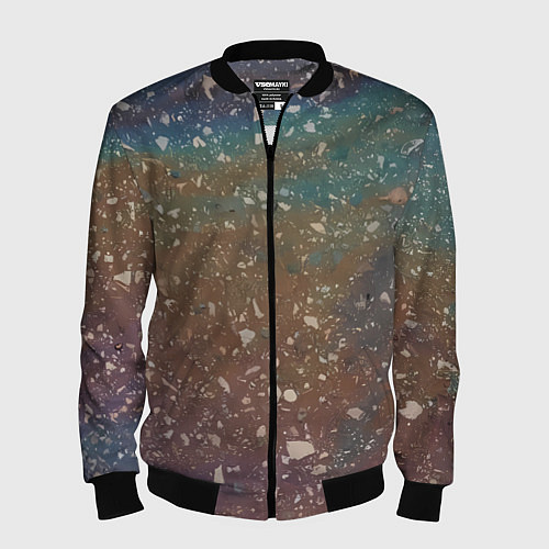 Мужской бомбер Мокрый маслянный асфальт / 3D-Черный – фото 1
