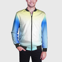 Бомбер мужской Color yellow blue white, цвет: 3D-черный — фото 2