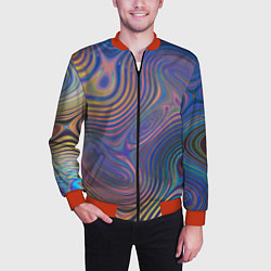 Бомбер мужской Абстрактная рябь, цвет: 3D-красный — фото 2