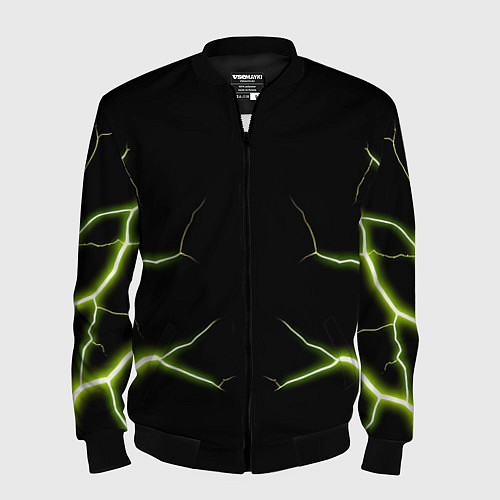 Мужской бомбер Color green black / 3D-Черный – фото 1