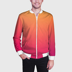 Бомбер мужской Color orange pink, цвет: 3D-белый — фото 2