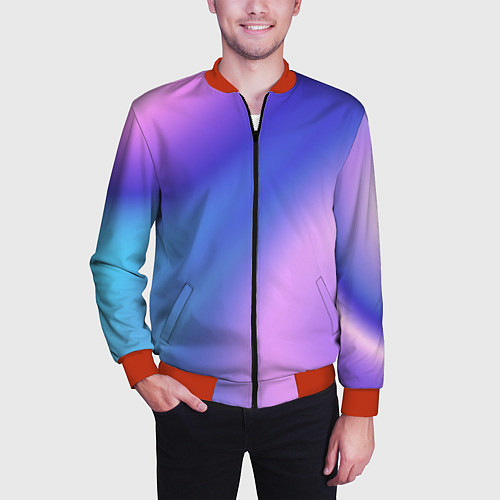 Мужской бомбер Color multicolored gradient / 3D-Красный – фото 3