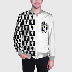 Бомбер мужской Ювентус паттерн люди, цвет: 3D-меланж — фото 2