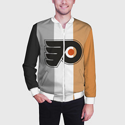 Бомбер мужской Philadelphia Flyers, цвет: 3D-белый — фото 2