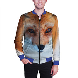 Бомбер мужской Взгляд лисы, цвет: 3D-синий — фото 2