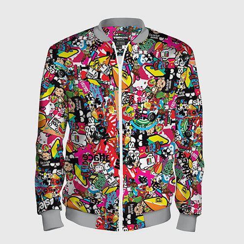 Мужской бомбер Стикербомбинг / 3D-Меланж – фото 1