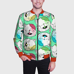 Бомбер мужской Drop Dead: Kitty Heads, цвет: 3D-красный — фото 2