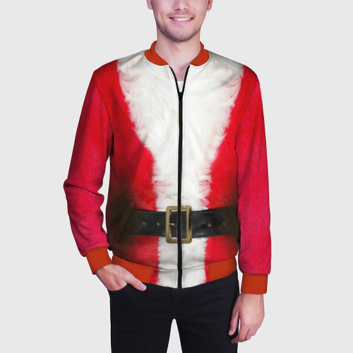 Мужской бомбер Дед мороз / 3D-Красный – фото 3