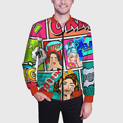 Бомбер мужской POP ART, цвет: 3D-красный — фото 2