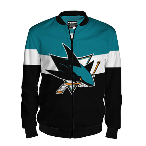 Мужской бомбер San Jose Sharks / 3D-Черный – фото 1