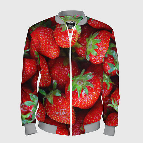Мужской бомбер Клубничная / 3D-Меланж – фото 1