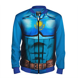 Бомбер мужской Капитан Казахстан, цвет: 3D-синий