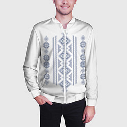 Бомбер мужской Вышивка 24, цвет: 3D-белый — фото 2