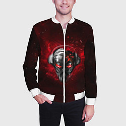 Бомбер мужской Pirate Station: Blood Face, цвет: 3D-белый — фото 2