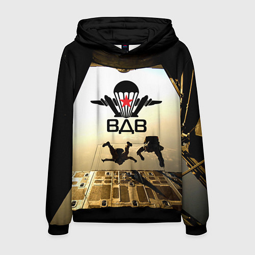 Мужская толстовка ВДВ - десантирование / 3D-Черный – фото 1
