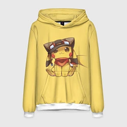 Толстовка-худи мужская Pikachu, цвет: 3D-белый