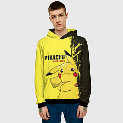 Толстовка-худи мужская Pikachu Pika Pika цвета 3D-черный — фото 2