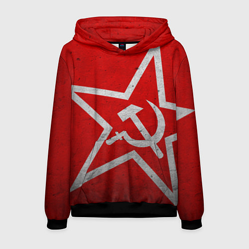 Мужская толстовка Флаг СССР: Серп и Молот / 3D-Черный – фото 1