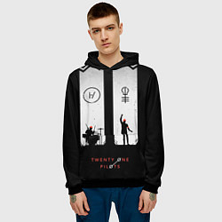 Толстовка-худи мужская Twenty One Pilots: Lines, цвет: 3D-черный — фото 2