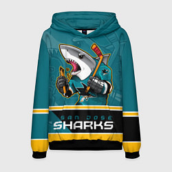 Толстовка-худи мужская San Jose Sharks цвета 3D-черный — фото 1
