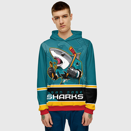 Мужская толстовка San Jose Sharks / 3D-Красный – фото 3