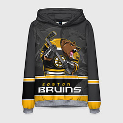 Толстовка-худи мужская Boston Bruins, цвет: 3D-меланж
