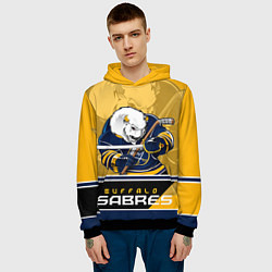 Толстовка-худи мужская Buffalo Sabres, цвет: 3D-черный — фото 2