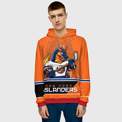 Толстовка-худи мужская New York Islanders, цвет: 3D-красный — фото 2