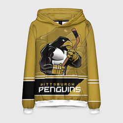 Толстовка-худи мужская Pittsburgh Penguins, цвет: 3D-белый