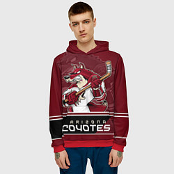 Толстовка-худи мужская Arizona Coyotes, цвет: 3D-красный — фото 2